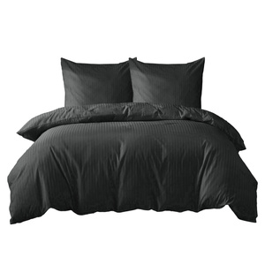 Bedding 160 x 200 3pc Cotton Adamash Black