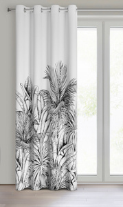 Curtain 140 x 250 Ready-made Nerina Drawstrings Bia+Black