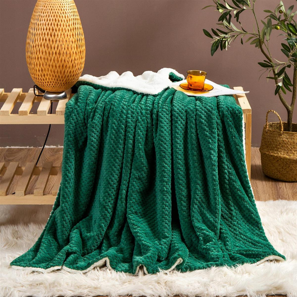 Koc 150 x 200 Mikrofibra Baranek Sherpa Butelkowy