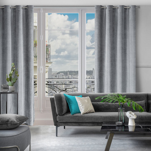 Velvet Lussi Curtain 140 x 250 Steel Spun