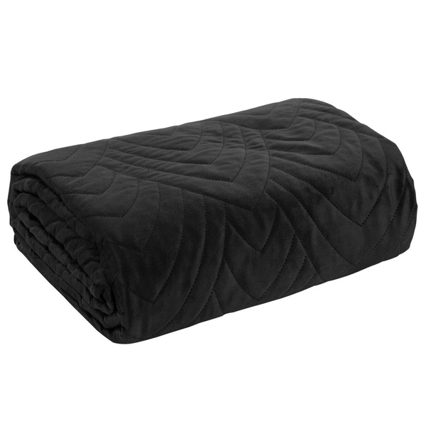 Narzuta 170 x 210 Pikowana Velvet Luiz6 Czarny