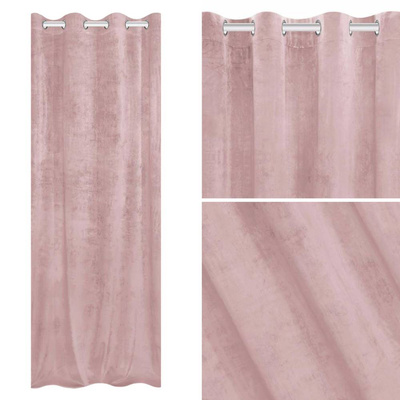 Zasłona 140 x 250 Dekoracyjna Velvet Soft Pudrowy