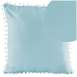 Decorative Pompon Pillowcase Astec 1 40 x 40 Blue