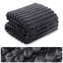 Blanket 200 x 220 Microfiber Stamped Stripes Nuvio 03