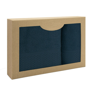 Set of 2 Towels Cotton Solano Navy Blue
