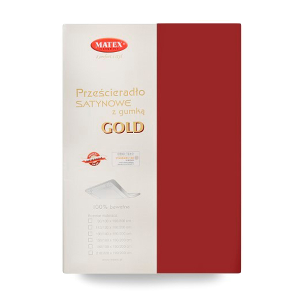 Prześcieradło 190 x 200 Satynowe z Gumką Gold 20