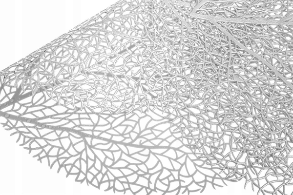 Podkładka fi 38 Dekoracyjna Okrągła Leaf Srebrny