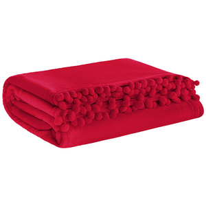 Blanket 150 x 200 Microfiber Pompies Red