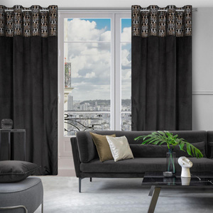 Curtain 140 x 250 Decorative Liza Black+Gold