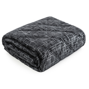 Quilted Velvet Bedspread 200 x 220 Blink6 Black
