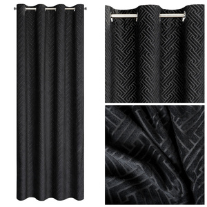 Curtain 140 x 250 Decorative Velvet Isla Black