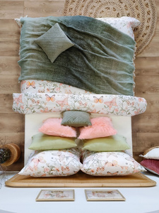 Decorative Fur Pillowcase 819 45 x 45 Salmon