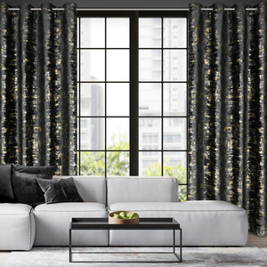 Curtain 140 x 250 Velvet Eyelets Tami Black