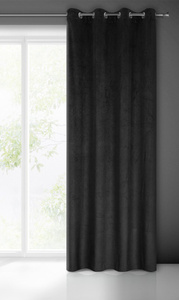 Velvet Lili Curtain 140 x 250 Pinstripe Black