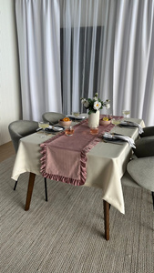 Table Runner 40 x 160 Decorative with Ruffles Ligia 05