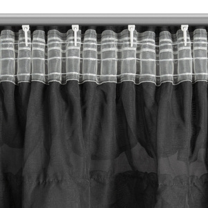 Firana 140 x 270 Dekoracyjna Gotowa Aura Czarny