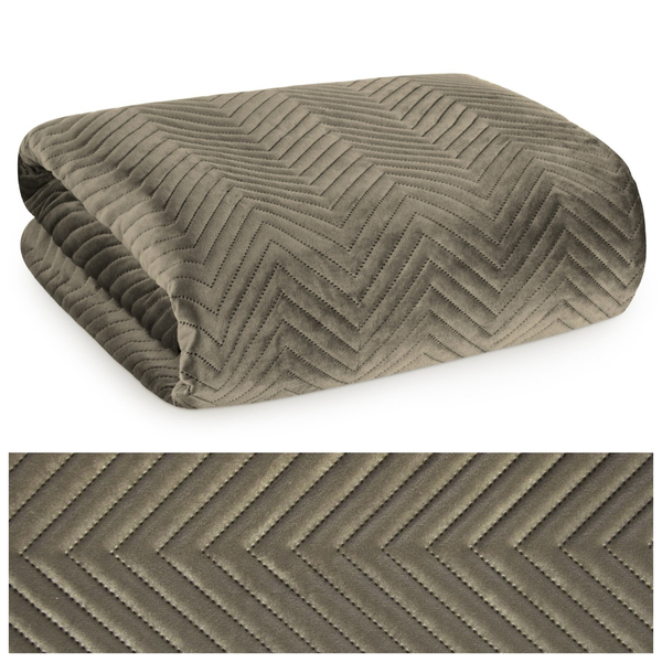 Sofia Brown Decorative Velour Bedspread 230 x 260