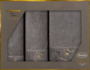 Towel set of 3 pcs. Eva Minge GAJA Silver