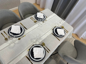 Stain-resistant Table Runner 35 x 110 with Lace Nela 549