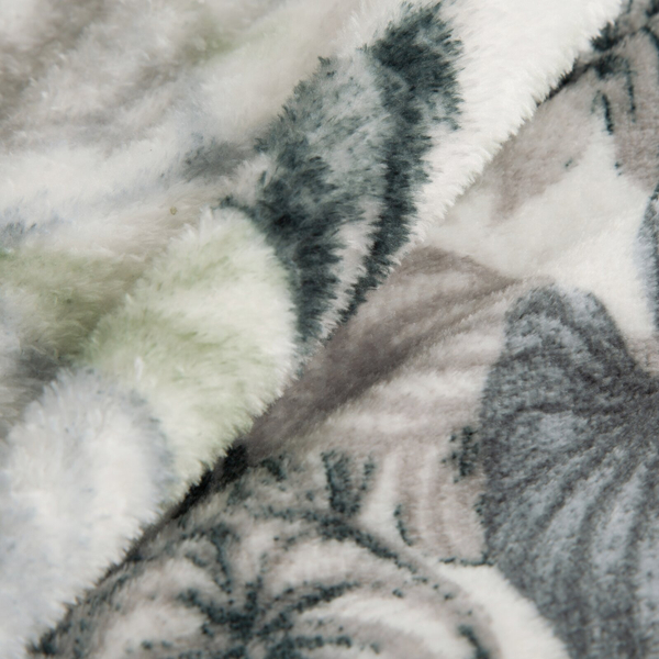 Koc  150 x 200 Flanelowy Davos2 Zielony+Srebrny