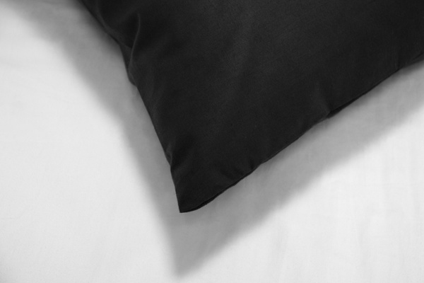 Poszewka Bawełna 50 x 50 Jednolita Ola Czarna Black
