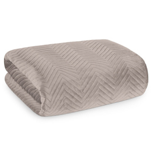 Sofia Beige Decorative Velour Bedspread 230 x 260