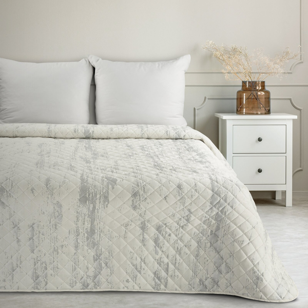 Quilted Velvet Bedspread 170 x 210 Blink3 B+Silver