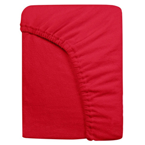 Terry sheet with elastic 016_D Red 180x200