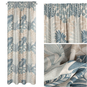 Curtain 140 x 270 Decorative Lenny Natur+Blue