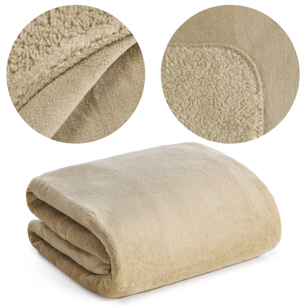 Koc 200 x 220 Mikrofibra Dwustronny Tedy J.Beż