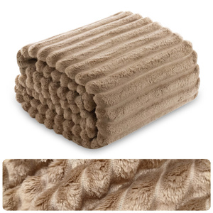 Blanket 160 x 200 Microfiber Stamped Stripes Nuvio 06