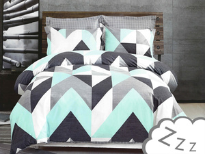 Cotton Satin Bedding in Zigzags Double-sided A730 160x200NP 3 parts