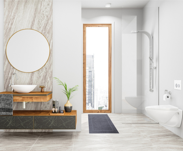 Bathroom Rug Sora 50 x 70 06 400 g/m2 Steel