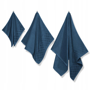 Towel 70 x 140 Cotton Silky 500g/m2 Navy Blue