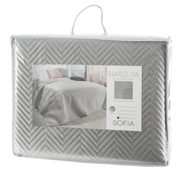 Sofia Silver Decorative Velour Bedspread 220 x 240