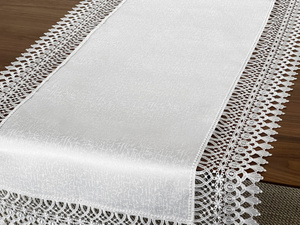Stain-Resistant Runner 90 x 150 with Guipure 2017 White