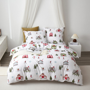 Bedding 160 x 200 3pc Cotton Satin Skiing