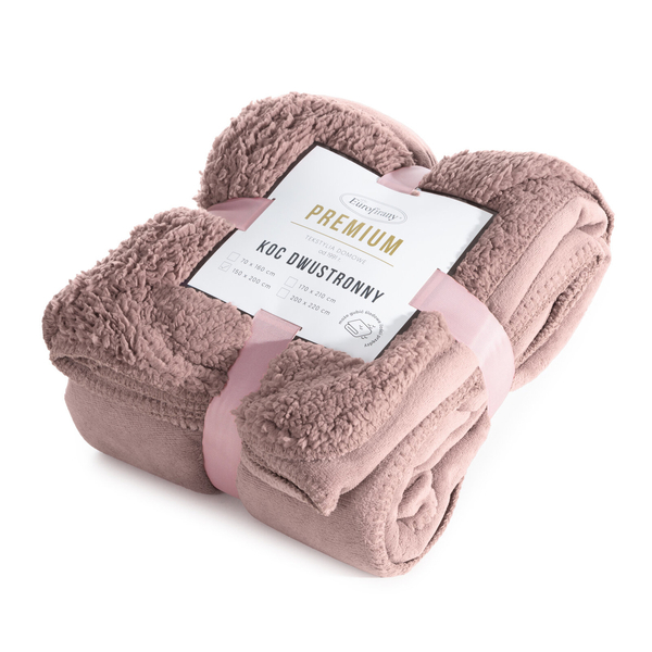 Blanket 200 x 220 Microfiber Reversible Tedy Pink