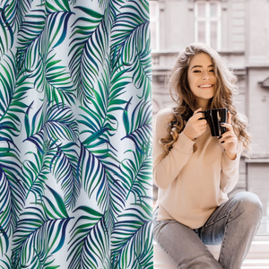 Curtain 140 x 250 Decorative Design91 Palms 02