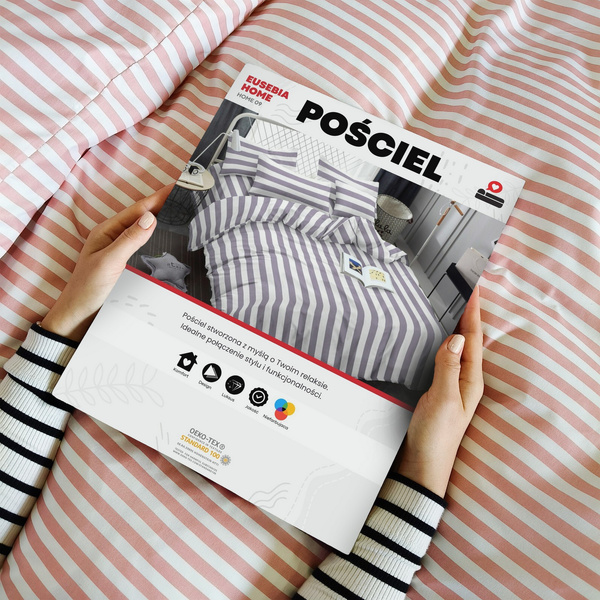 Pościel 220 x 200 3cz Mikrofibra w Pasy Eusebia Home 09