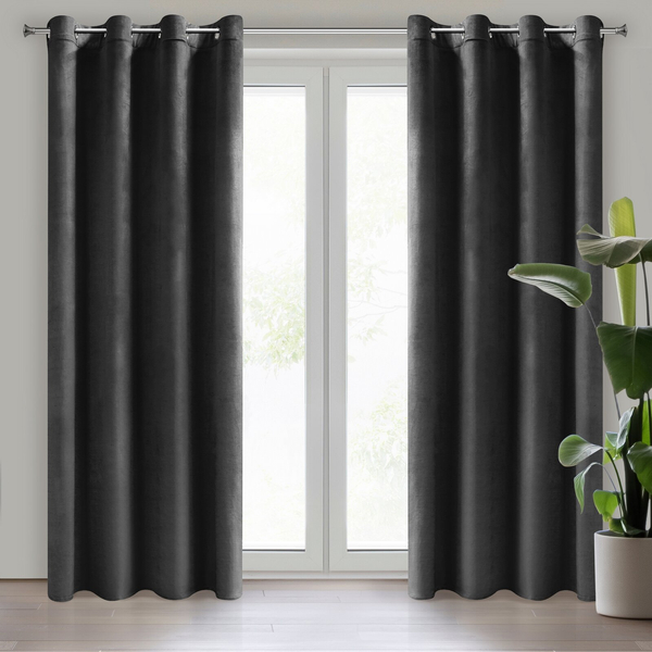 Zasłona Dekoracyjna Welwet Melanie Czarn 140x250