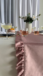 Table Runner 40 x 160 Decorative with Ruffles Ligia 05