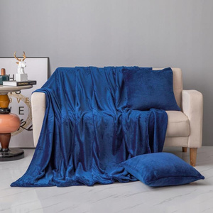 Blanket 200 x 220 Microfiber Solo Navy Blue