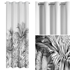 Zasłona 140 x 250 Gotowa Przelotki Nerina Bia+Czar