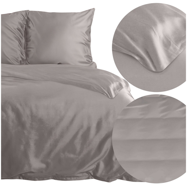 Pościel 220 x 200 3cz Satynowa Nova3 Popielaty
