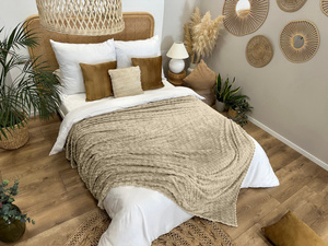 Blanket 200 x 220 Microfiber Embossed Plush Ala 3D Stripes 02