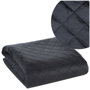 220 x 240 Quilted Velvet Luiz5 Bedspread Black