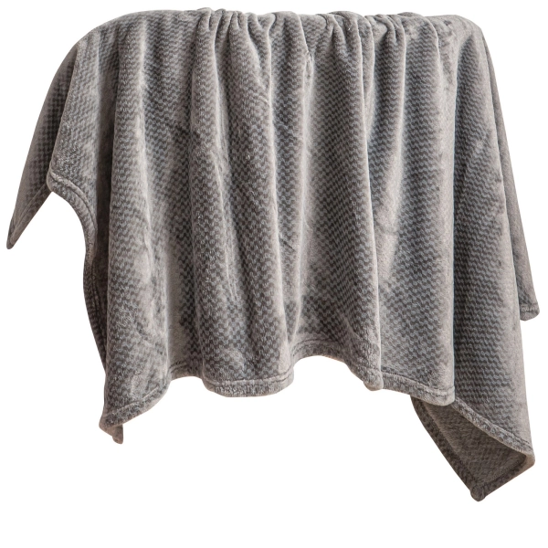 70 x 150 Plush Microfiber Willy Graphite Blanket