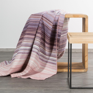 Blanket 200 x 220 Cotton-Acrylic Amber1 Stripes P+W