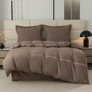 Pościel 160 x 200 3cz Gładka Z Haftem Lumera 03